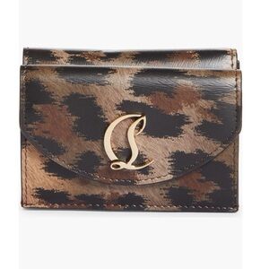 Christian Louboutin CL leopard print wallet leather Loubi54 Compact Trifold